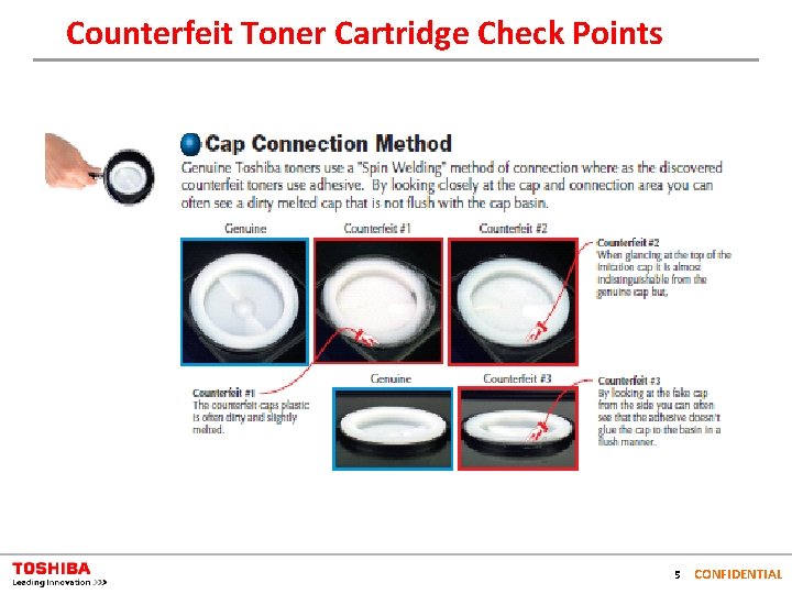 Counterfeit Toner Cartridge Check Points 5 CONFIDENTIAL 