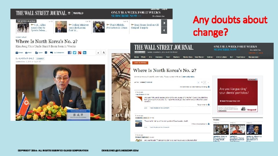 Any doubts about change? COPYRIGHT 2014: ALL RIGHTS RESERVED OLINKS CORPORATION DENIS. ONEIL@OLINKSCORP. COM