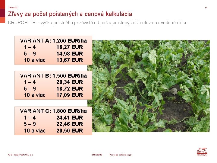 Sekcia 02 11 Zľavy za počet poistených a cenová kalkulácia KRUPOBITIE – výška poistného