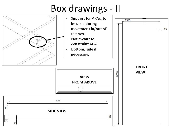 Box drawings - II - Support for APAs, to be used during movement in/out