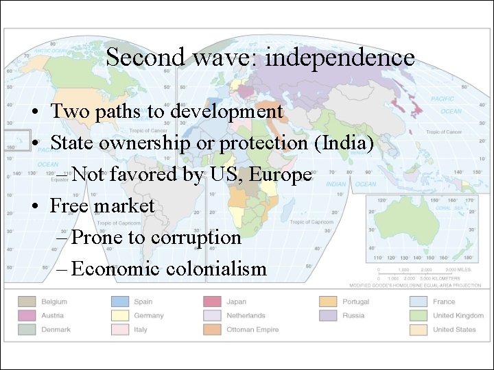 Second wave: independence • Two paths to development • State ownership or protection (India)