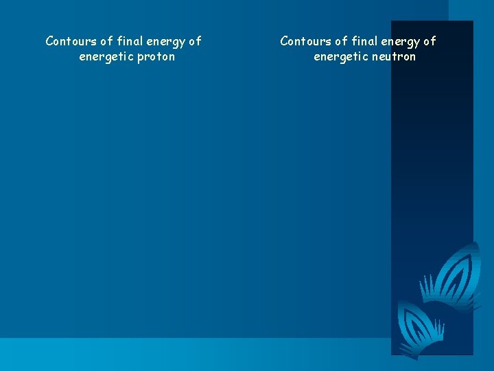 Contours of final energy of energetic proton Contours of final energy of energetic neutron