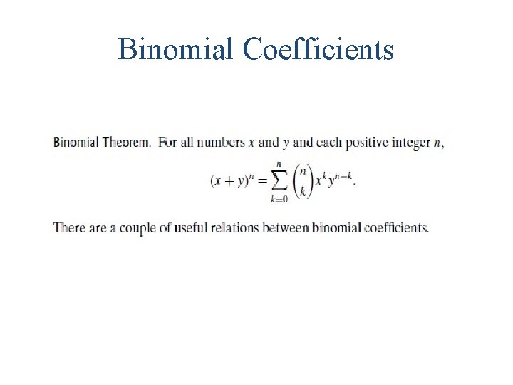 Binomial Coefficients 