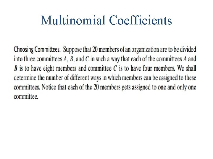 Multinomial Coefficients 