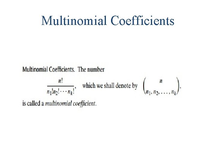 Multinomial Coefficients 