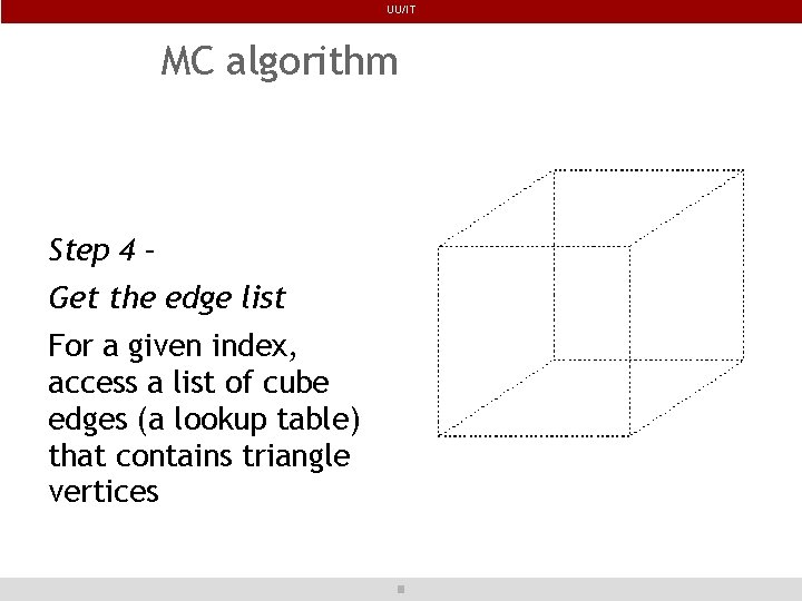 UU/IT MC algorithm Step 4 – Get the edge list For a given index,