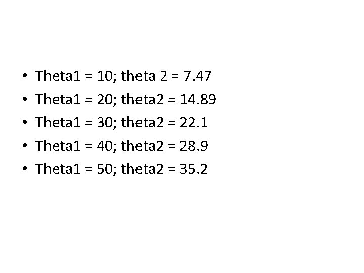  • • • Theta 1 = 10; theta 2 = 7. 47 Theta