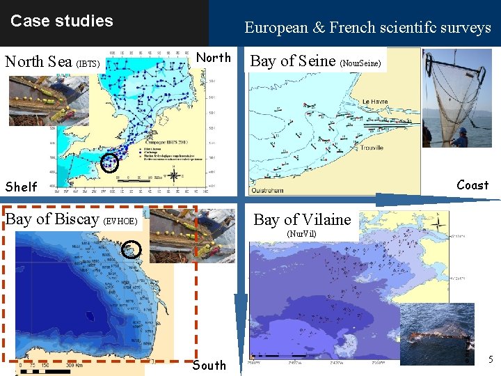 Case studies North Bay of Seine (Nour. Seine) Coast Shelf Bay of Biscay (EVHOE)