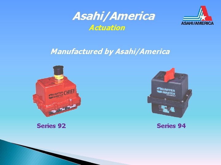 Asahi/America Actuation Manufactured by Asahi/America Series 92 Series 94 