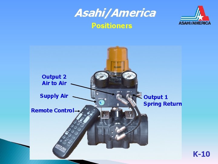 Asahi/America Positioners Output 2 Air to Air Supply Air Output 1 Spring Return Remote