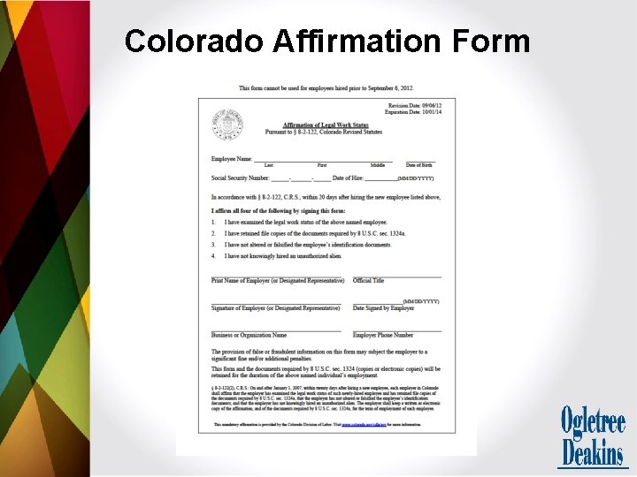 Colorado Affirmation Form 