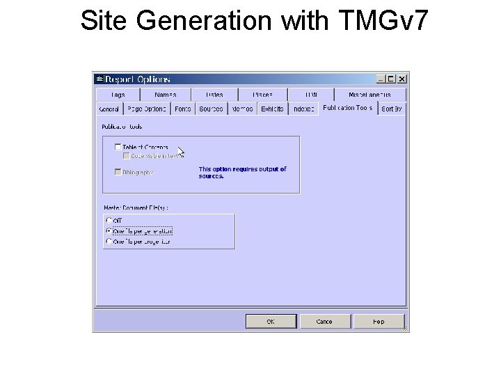 Site Generation with TMGv 7 