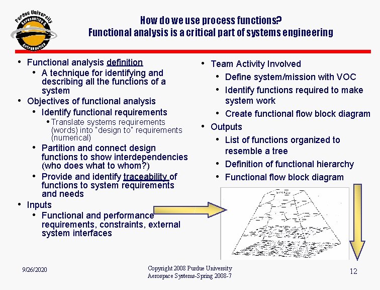 How do we use process functions? Functional analysis is a critical part of systems
