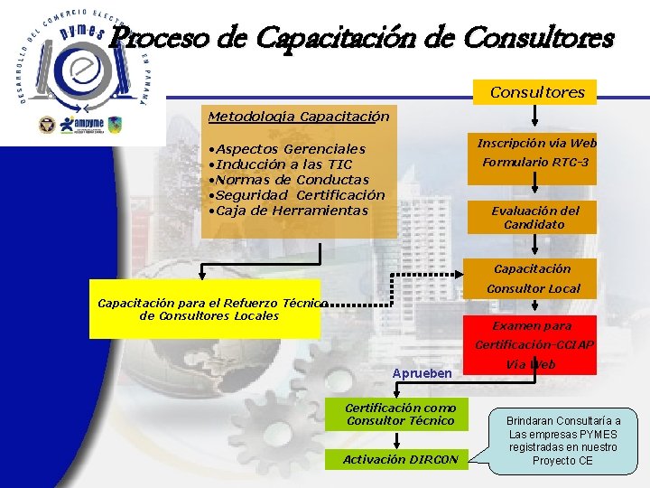 Proceso de Capacitación de Consultores Metodología Capacitación Inscripción vía Web • Aspectos Gerenciales •