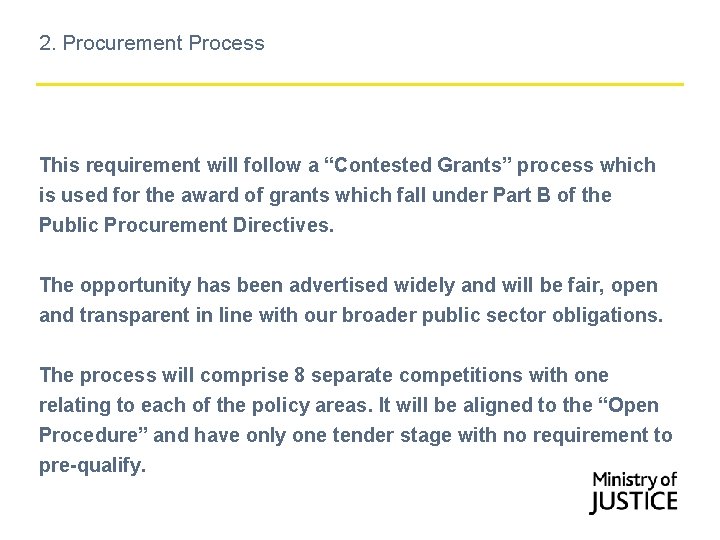 2. Procurement Process This requirement will follow a “Contested Grants” process which is used