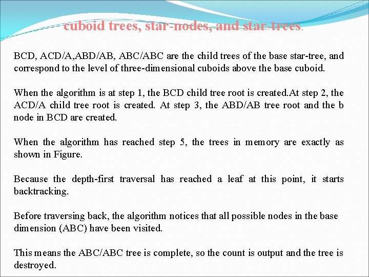 cuboid trees, star-nodes, and star-trees. BCD, ACD/A, ABD/AB, ABC/ABC are the child trees of