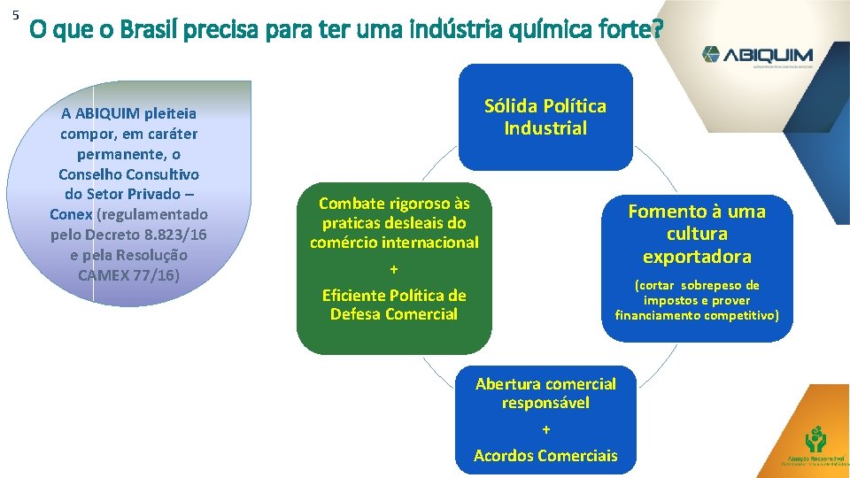 5 O que o Brasil precisa para ter uma indústria química forte? A ABIQUIM