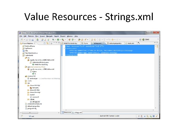 Value Resources - Strings. xml 
