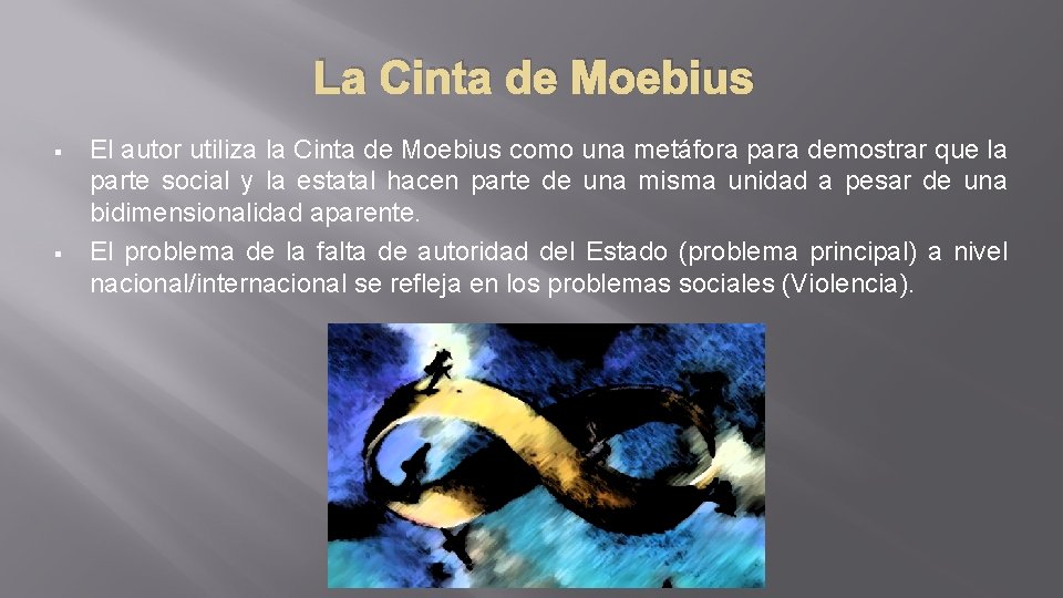 La Cinta de Moebius § § El autor utiliza la Cinta de Moebius como