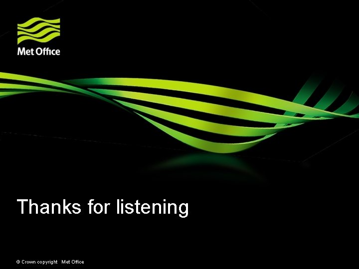 Thanks for listening © Crown copyright Met Office 