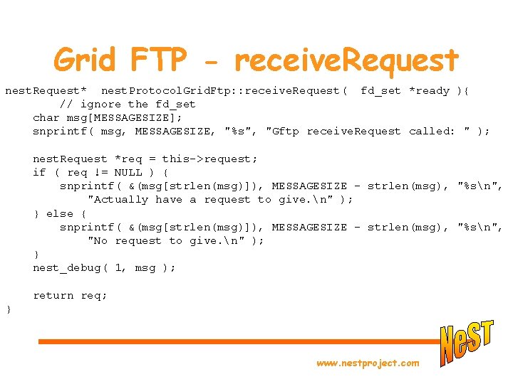 Grid FTP - receive. Request nest. Request* nest. Protocol. Grid. Ftp: : receive. Request(