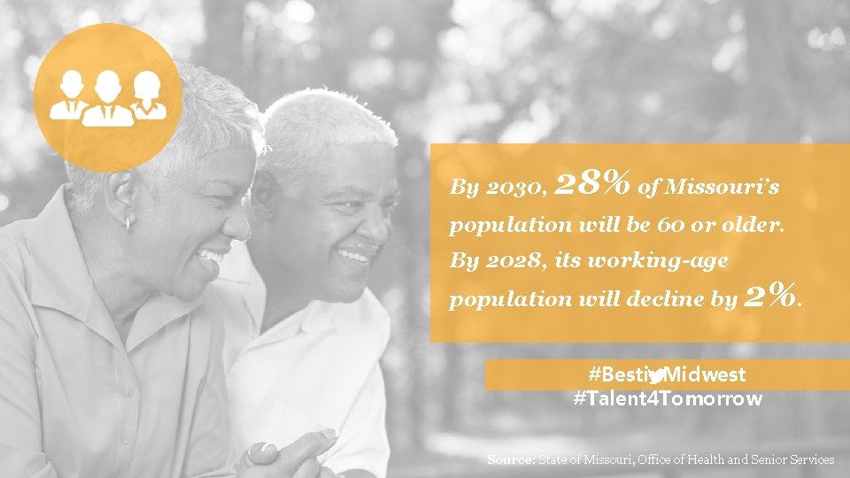 By 2030, 28% of Missouri’s population will be 60 or older. By 2028, its