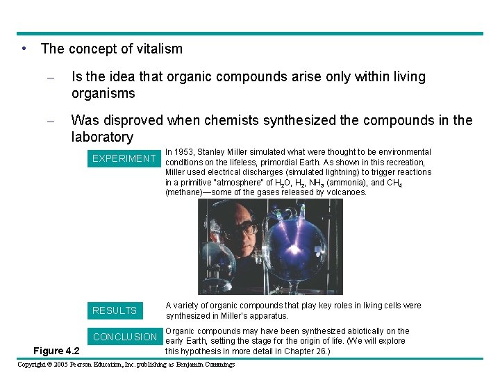  • The concept of vitalism – Is the idea that organic compounds arise