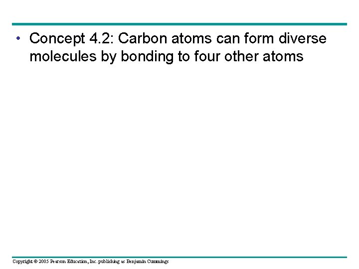  • Concept 4. 2: Carbon atoms can form diverse molecules by bonding to
