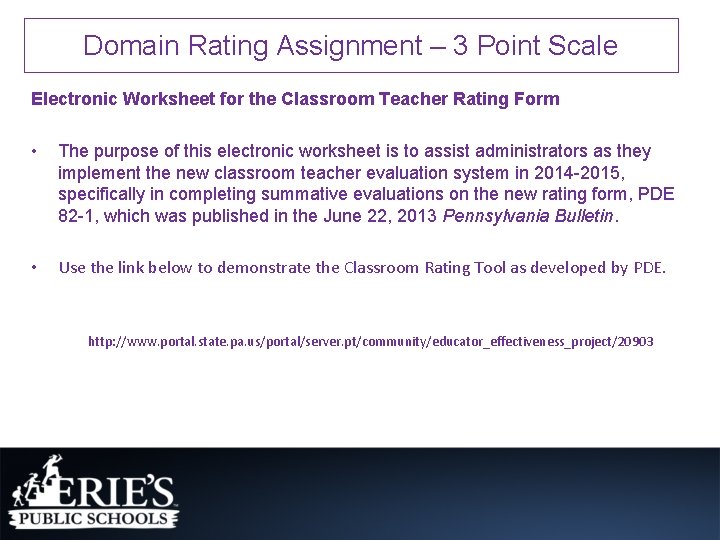 Domain Rating Assignment – 3 Point Scale Electronic Worksheet for the Classroom Teacher Rating
