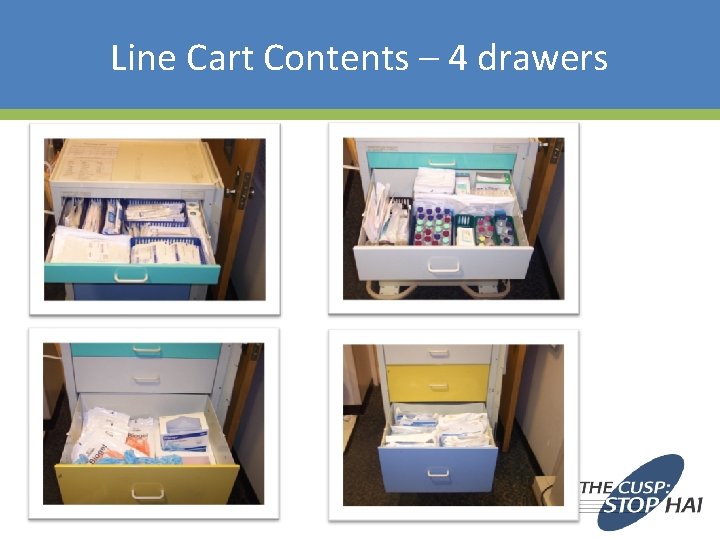 Line Cart Contents – 4 drawers 