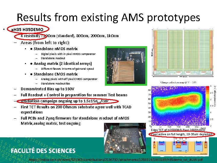 Results from existing AMS prototypes • a. H 35 DEMO – 4 resistivity :