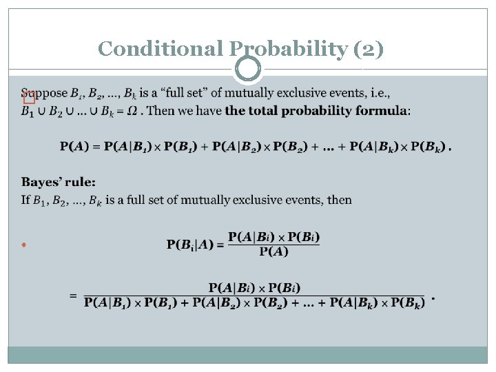  Conditional Probability (2) � 