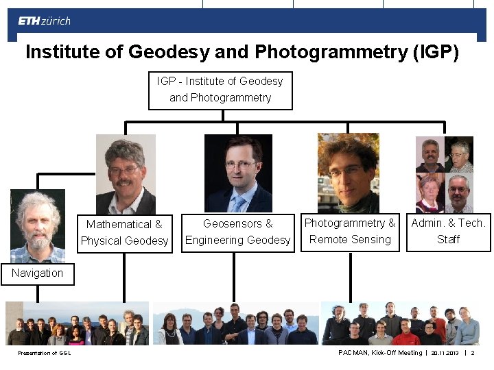 Institute of Geodesy and Photogrammetry (IGP) IGP - Institute of Geodesy and Photogrammetry Mathematical