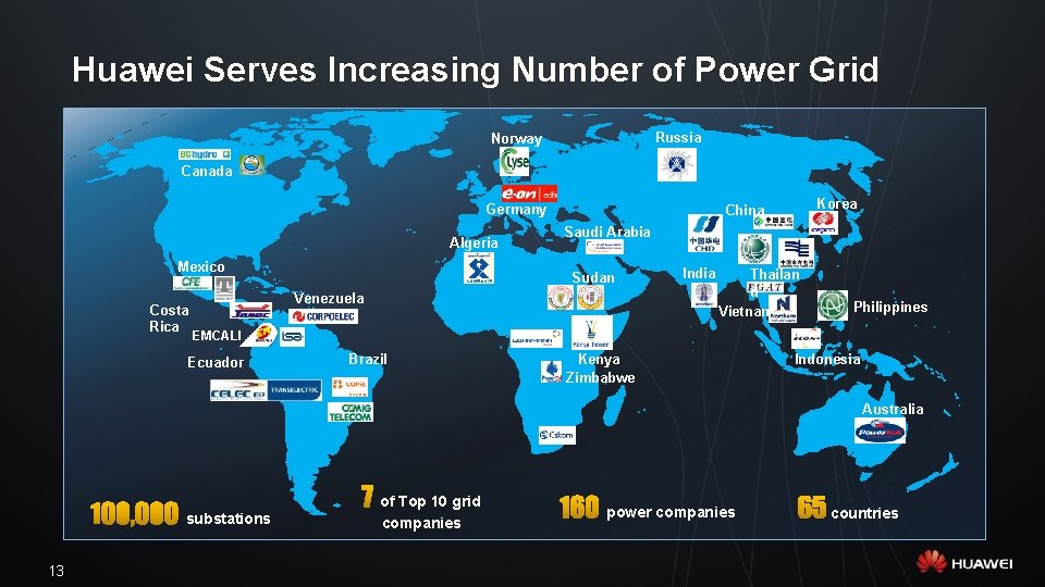 Huawei Serves Increasing Number of Power Grid Russia Norway Canada Germany Algeria Mexico Costa