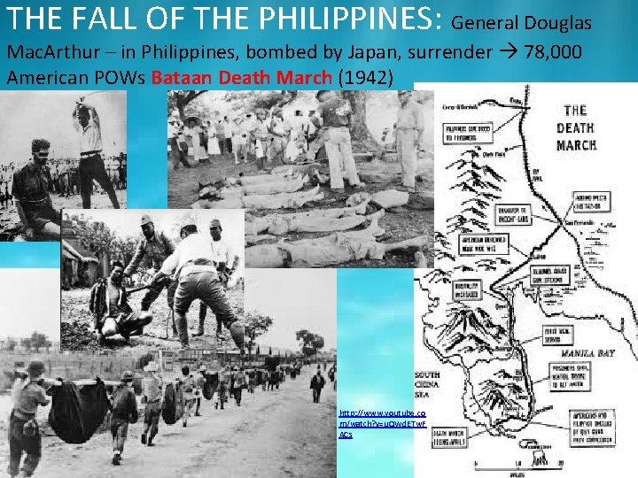 THE FALL OF THE PHILIPPINES: General Douglas Mac. Arthur – in Philippines, bombed by