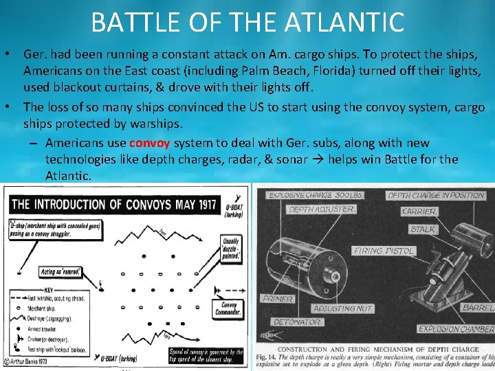 BATTLE OF THE ATLANTIC • Ger. had been running a constant attack on Am.