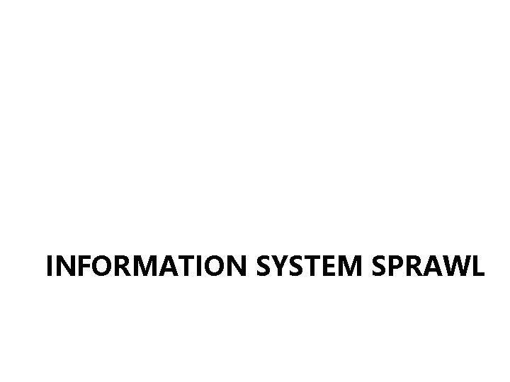 INFORMATION SYSTEM SPRAWL 