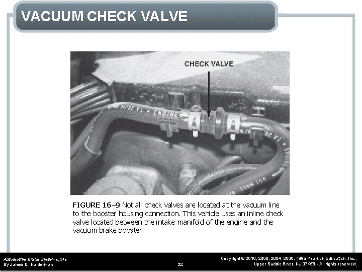 VACUUM CHECK VALVE FIGURE 16– 9 Not all check valves are located at the