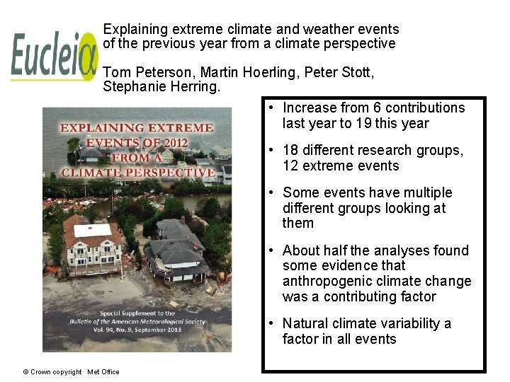 Explaining extreme climate and weather events of the previous year from a climate perspective