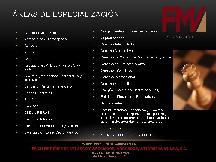 ÁREAS DE ESPECIALIZACIÓN • Acciones Colectivas • Cumplimiento con Leyes extranjeras • Aeronáutico & ÁREAS DE ESPECIALIZACIÓN • Acciones Colectivas • Cumplimiento con Leyes extranjeras • Aeronáutico &