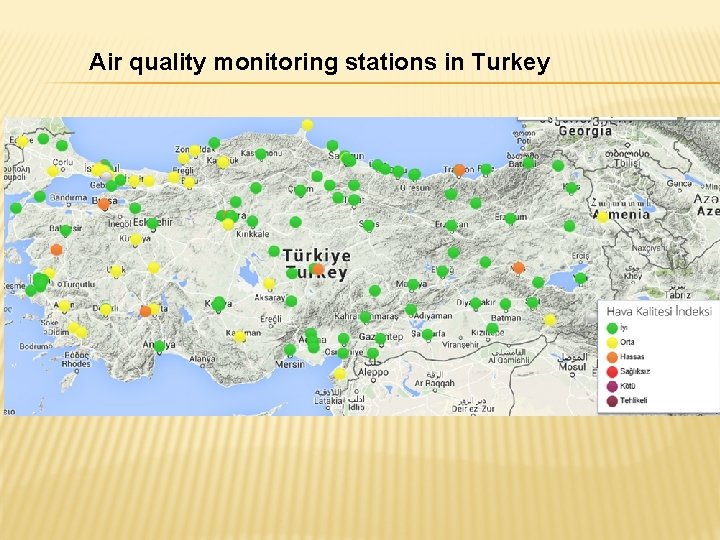 Air quality monitoring stations in Turkey 
