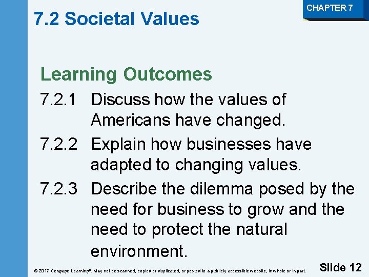 7. 2 Societal Values CHAPTER 7 Learning Outcomes 7. 2. 1 Discuss how the
