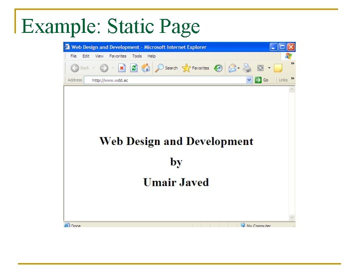 Example: Static Page 