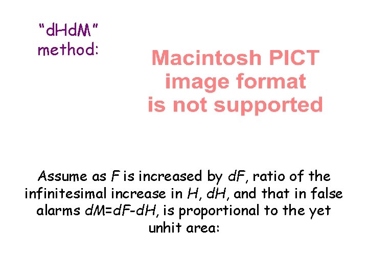 “d. Hd. M” method: Assume as F is increased by d. F, ratio of