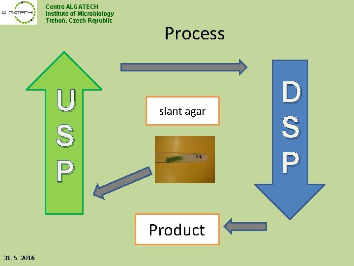 Centre ALGATECH Institute of Microbiology Třeboň, Czech Republic U S P Process slant agar
