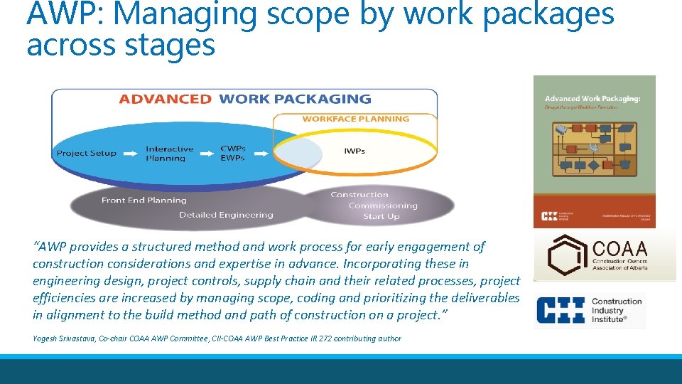 AWP: Managing scope by work packages across stages “AWP provides a structured method and