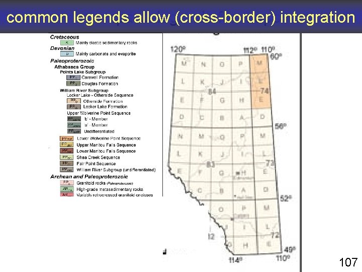common legends allow (cross-border) integration compare: legends for maps 107 