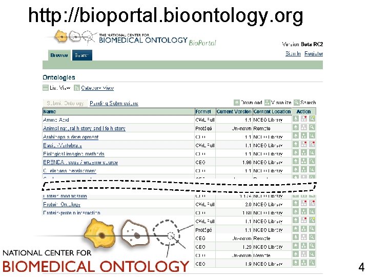 http: //bioportal. bioontology. org 4 