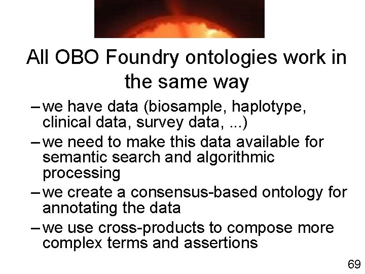 All OBO Foundry ontologies work in the same way – we have data (biosample,