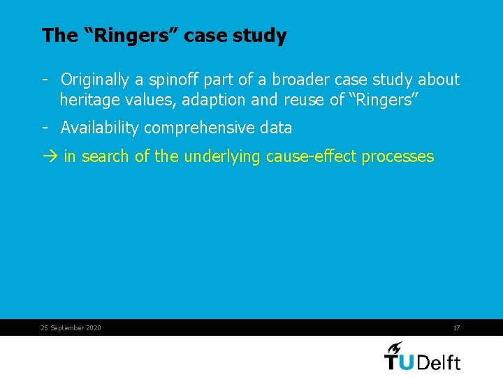 The “Ringers” case study - Originally a spinoff part of a broader case study